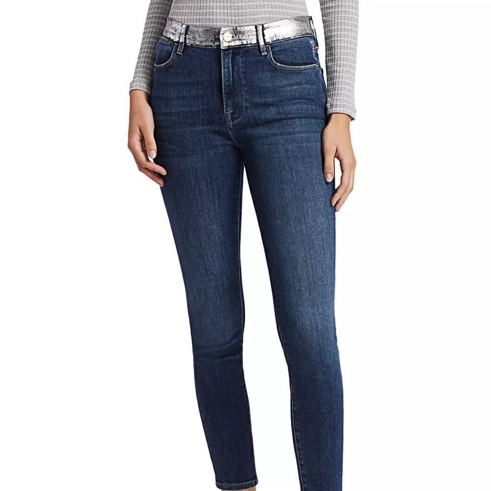 Frame Le High Skinny Foil Pocket Jeans sz 30 Low rise